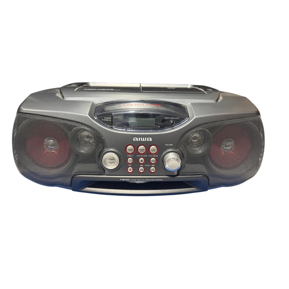 Aiwa CSD-FD79 Portable CD Cassette Radio Boombox 4-Speaker System Vintage Y2K